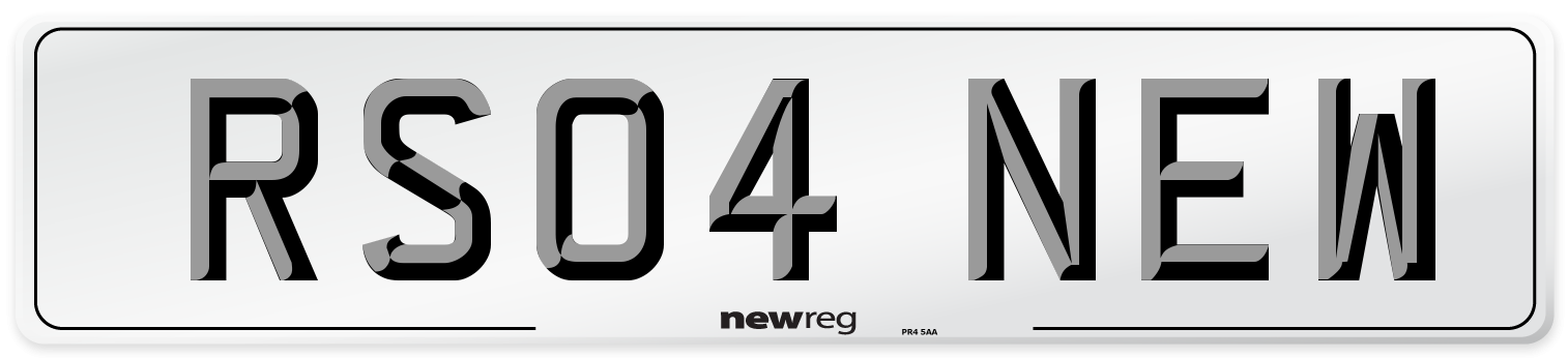 RS04 NEW Number Plate from New Reg